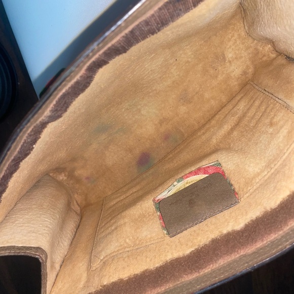 Authentic Gucci Large Monogram Canvas Pouch with Brown and Tan Accents - Picture 6 of 10